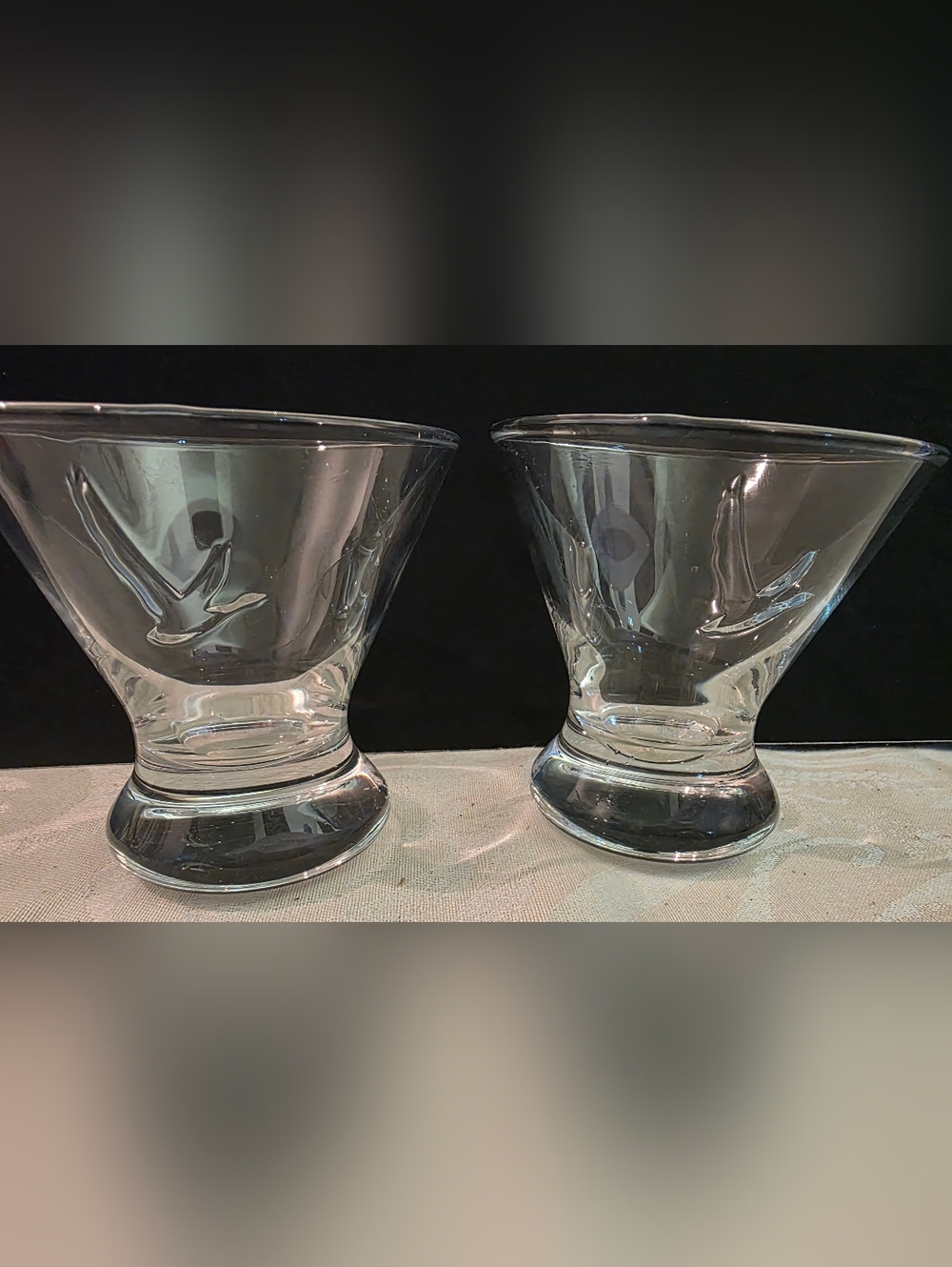 Set of 2 Grey Goose Vodka Stemless Martini Cocktail Glasses Special Edition